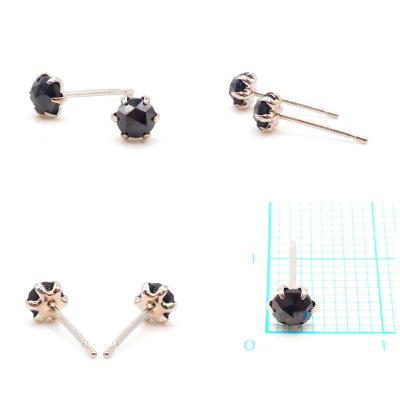 ふるさと納税 甲府市 トータル0.4ct　【AAA】ブラックダイヤモンドピアス HRAC-0040_1