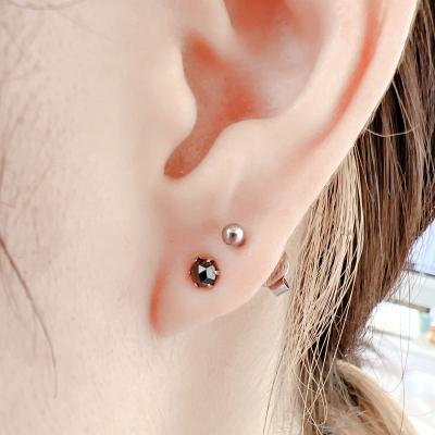 ふるさと納税 甲府市 トータル0.4ct　【AAA】ブラックダイヤモンドピアス HRAC-0040_2
