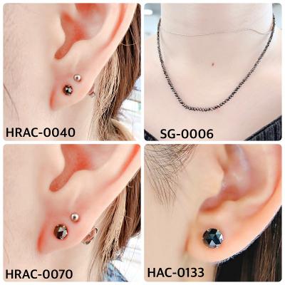 ふるさと納税 甲府市 トータル0.4ct　【AAA】ブラックダイヤモンドピアス HRAC-0040_3