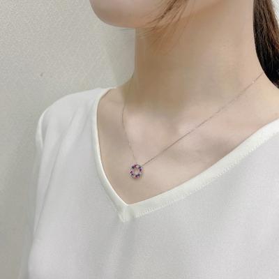 ふるさと納税 甲府市 PT900　ルビー　サファイヤ　ダイヤモンド　サークルペンダント　K05122-H_3