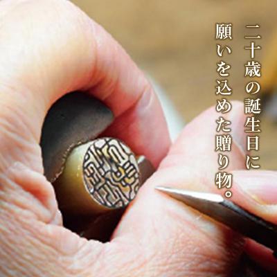 ふるさと納税 秋田市 「二十歳(はたち)の印(しるし)」【印鑑ケース(牛革亀型押し)付き】|15_hre-010101の画像