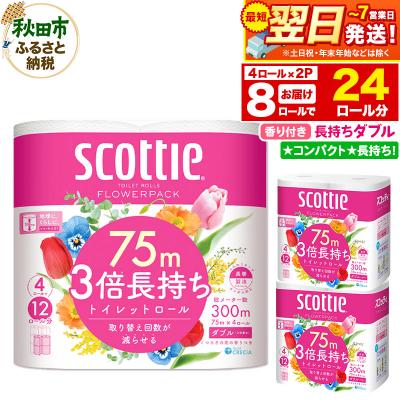 ふるさと納税 秋田市 トイレットペーパー 3倍長持ち 8個 ダブル 秋田市オリジナル|15_nsc-100201da