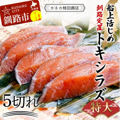 ふるさと納税 釧路市 特大 船上活じめ釧路定置トキシラズ5切れ 真空パック 小分け 肉厚 鮭 サケ 魚
