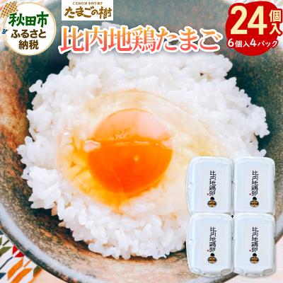 ふるさと納税 秋田市 たまごの樹 新鮮 比内地鶏卵 24個(6個入×4パック)|15_tyt-010401