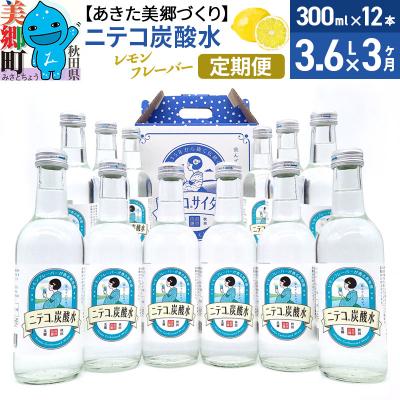 ふるさと納税 美郷町 [定期便3ヶ月]ニテコ炭酸水(レモン) 300ml×12本入|01_amd-083203