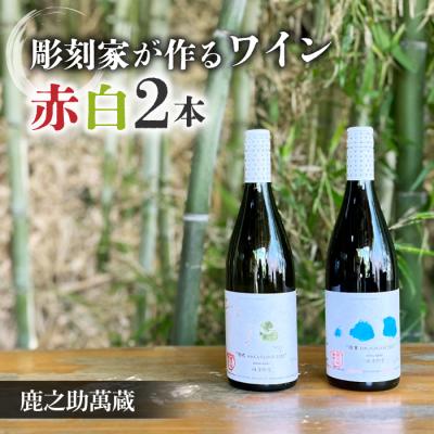 ふるさと納税 東御市 【鹿之助萬蔵】彫刻家がつくる赤白ワイン2種飲み