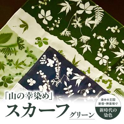 ふるさと納税 新宿区 染めの王国新宿 新時代の染色 「山の幸染め」スカーフ グリーン_0049-003-S05-3