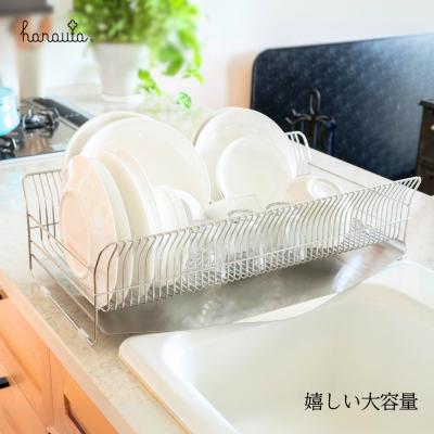 ふるさと納税 三条市 hanauta 水切りラック縦置きロングワイド カゴ\u0026トレイ SR ステンレス 【041S019】の画像