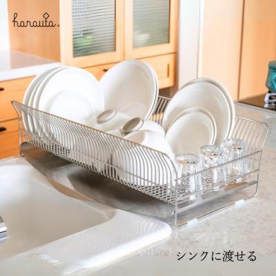ふるさと納税 三条市 hanauta 水切りラック縦置きロングワイド カゴ\u0026トレイ SR ステンレス 【041S019】の画像