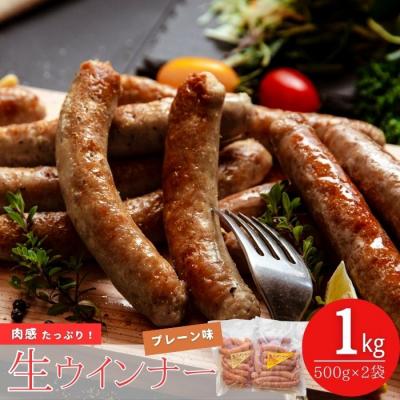 ふるさと納税 東松島市 生ウィンナー プレーン 1kg(500g×2袋) 国産 東北産 豚肉 生ウィンナー ウインナー