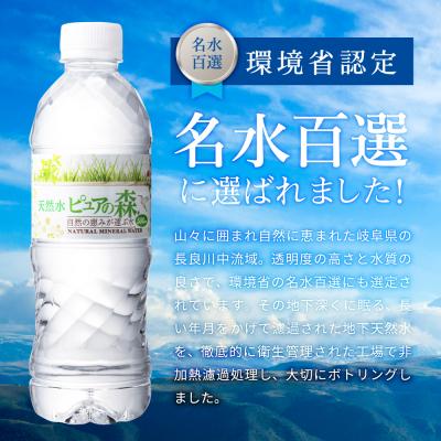 ふるさと納税 関市 【定期便】ピュアの森 毎月(500ml×24本×2箱)×12ヶ月 計576本 ミネラルウォーターの画像