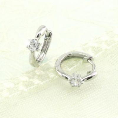 ふるさと納税 甲府市 K10WG ダイヤモンド 一粒石 フープピアス eo634k10wgの画像