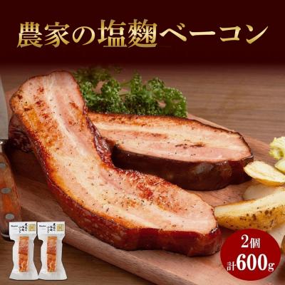 ふるさと納税 札幌市 農家の塩ベーコン 300g× 2個 ベーコン 豚肉 豚バラ肉 ポーク ブロック_hs087-021