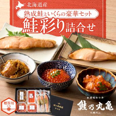 ふるさと納税 札幌市 鮭乃丸亀 北海道産の熟成鮭といくらの豪華セット!鮭彩り詰合せ_hs034-002