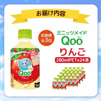ふるさと納税 恵庭市 【定期便:全3回】ミニッツメイド Qoo りんごPET 280ml×24本【380081】の画像