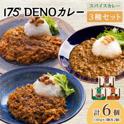 ふるさと納税 札幌市 175DENOカレー 3種セット 各2袋 計6袋(無水カレー180g×6)_hs017-500