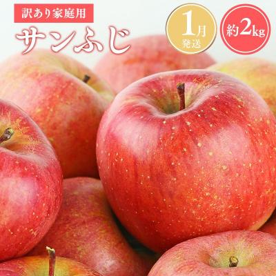 ふるさと納税 平川市 [令和8年産先行受付]令和9年1月発送 訳あり家庭用サンふじ約2kg[平川市産・青森りんご]