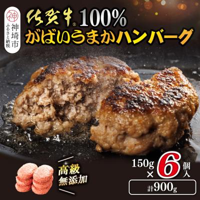 ふるさと納税 神埼市 佐賀牛100%がばいうまかハンバーグ(150g×6個)(H118101)