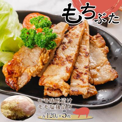 ふるさと納税 角田市 豚肉 『もちぶた』モモ味噌漬け120g × 5枚 &amp; モモ塩麹漬け 120g × 5枚