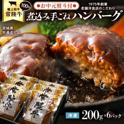 ふるさと納税 八千代町 [茨城県共通返礼品][ お中元熨斗付き ] 常陸牛100% 煮込みハンバーグ [AU013yac]