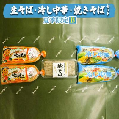 ふるさと納税 八千代町 生そば ・ 冷し中華 ・ 焼きそば セット [ 夏季限定 B] [AG017ya]
