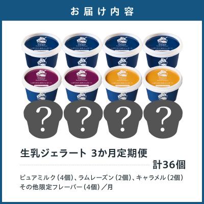 ふるさと納税 米沢市 生乳ジェラートセット　3か月定期便(合計36個)ミルク ラムレーズン キャラメル 限定フレーバー_3