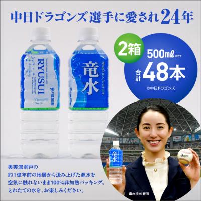 ふるさと納税 関市 中日ドラゴンズ公式ミネラルウォーター 竜水 500ml (48本)の画像