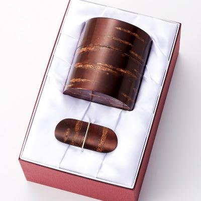 ふるさと納税 仙北市 角館樺細工《冨岡商店》総皮茶筒茶箕セット S 角館工芸協同組合|02_kdk-546301の画像