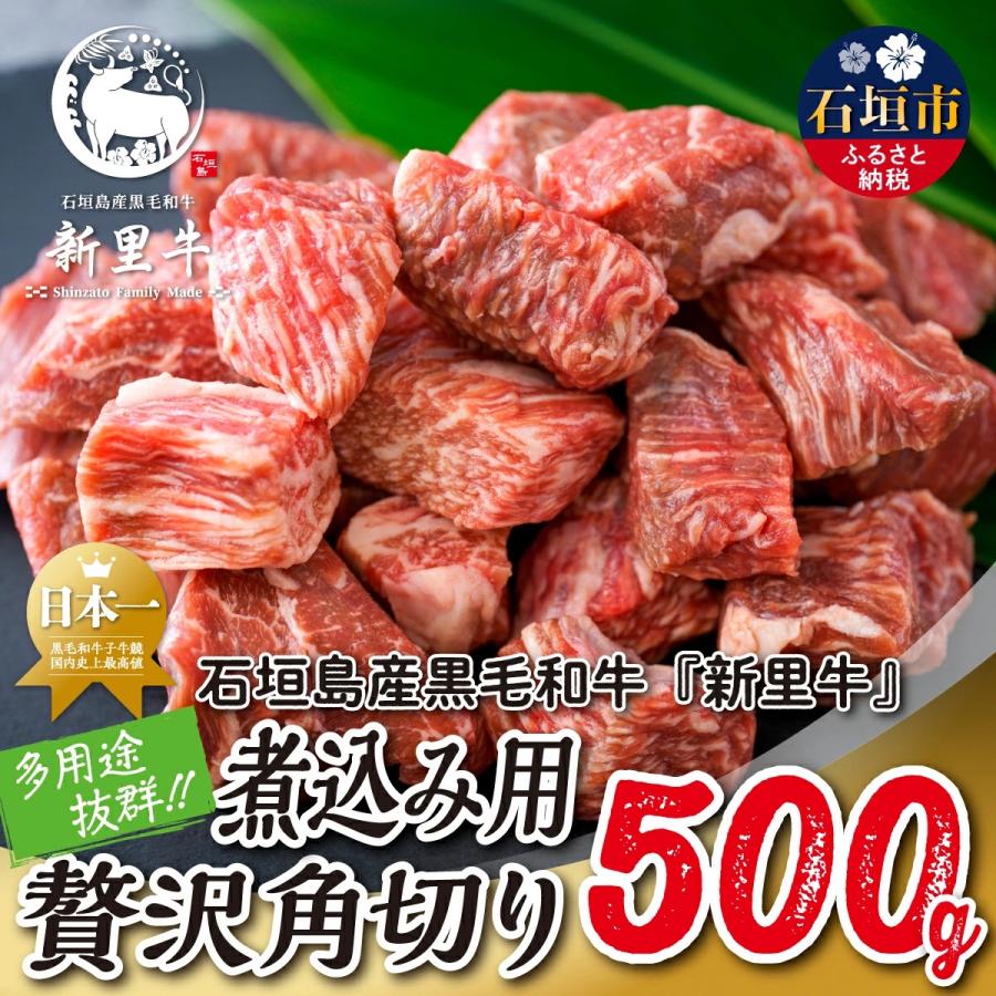 ふるさと納税 石垣市 石垣島産 黒毛和牛 新里牛 多用途抜群!煮込み用贅沢角切り(500g×1) 500g