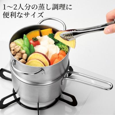 ふるさと納税 三条市 ステンレス ミニ 2段蒸し器14cm トング付 IH対応 小さめ 燕三条 日本製 【012S143】_2