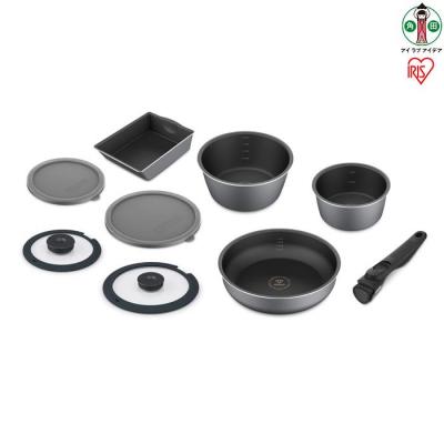 ふるさと納税 角田市 フライパン セット ダイヤモンドコートパンディープラス IH 9点セット DCI-S9S グレー