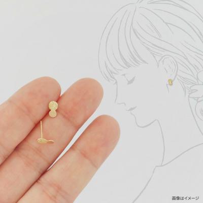 ふるさと納税 糸島市 K18 まる ピアス ダイヤタガネ 糸島市 / Chloroplast / [ALF013]の画像