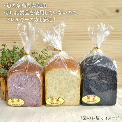 ふるさと納税 糸島市 【全12回定期便】身体がよろこぶ食パン3種セット(卵/乳製品不使用)天然パン工房楽楽[AVC015]_1