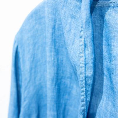 ふるさと納税 石垣市 【石垣島の藍染工房】羽織ロング 1着【手作り】【ブルー】【Mサイズ】の画像