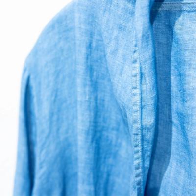 ふるさと納税 石垣市 【石垣島の藍染工房】羽織ロング 1着【手作り】【ブルー】【Lサイズ】の画像