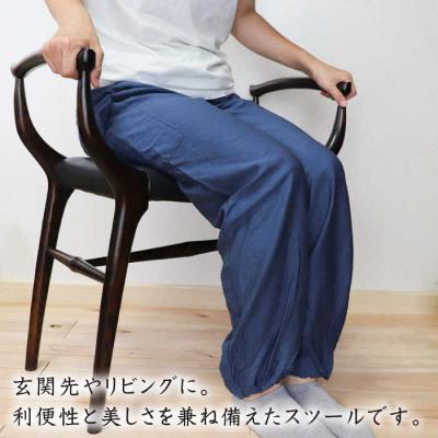 ふるさと納税 糸島市 高級感漂う 玄関 スツール 糸島市/家具工房 橙 [AZF009] 椅子 腰掛けの画像