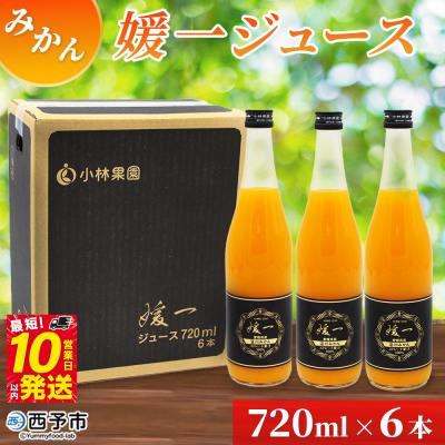 ふるさと納税 西予市 &lt;媛一ジュース みかん 720ml×6本&gt; 国産 オレンジジュース みかんジュース 果汁100%