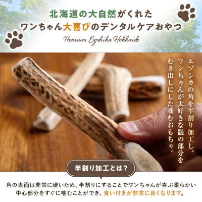 ふるさと納税 津別町 プレシカ 鹿の角 Lサイズ(15センチ半割り1本) 3袋 | 北海道 津別町の画像