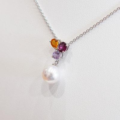 ふるさと納税 天草市 真珠 ネックレス 9-9.5mm ホワイトピンク シトリン ガーネット アメジスト_S101-398_1