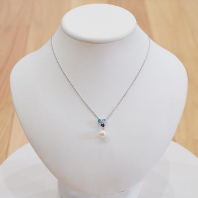ふるさと納税 天草市 真珠 ネックレス 9-9.5mm ホワイトピンク ブルートパーズ アイオライト_S101-399_2
