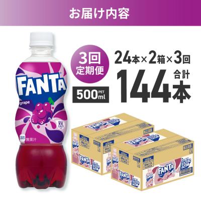 ふるさと納税 札幌市 【3ヶ月定期便】ファンタ グレープ 500mlPET×48本(2ケース)_hs137-209の画像