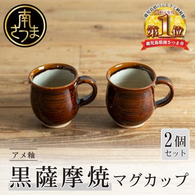 ふるさと納税 南さつま市 [お歳暮ギフト][黒薩摩焼]ペアマグカップ(アメ釉)