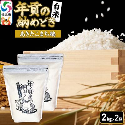 ふるさと納税 仙北市 [白米]令和7年産年貢の納めどき あきたこまち編4kg(2kg×2袋)|02_stg-010401