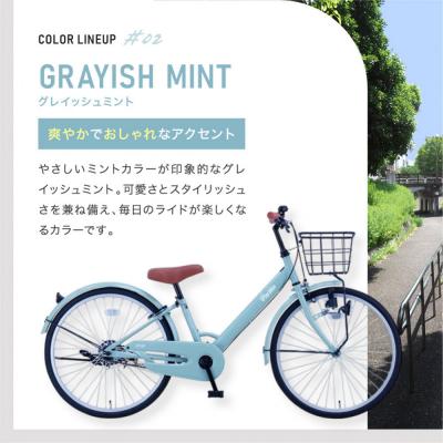 ジュニアサイクル グレイッシュミント 前バスケット付き ふるさと納税 京都市 完成品! ジュニア向け 子供 自転車 ANGアンジー