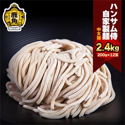ふるさと納税 鹿角市 ハンサム麺 中太麺 400g×6袋[ハンサム侍]