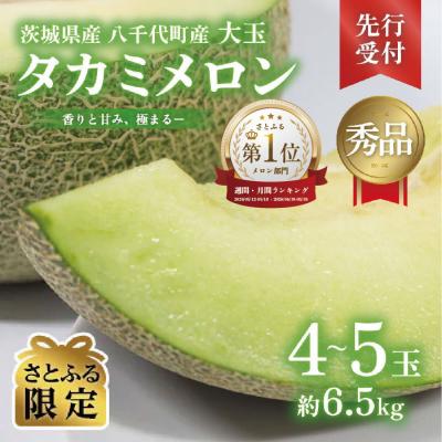 ふるさと納税 八千代町 [先行受付6月上旬以降発送]茨城県産 タカミメロン 秀品 4-5玉 約6.5kg [AX064ya]