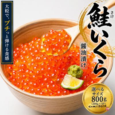 ふるさと納税 名古屋市 いくら 醤油漬け 800g (200g×4P) アメリカ 鮭の卵 化粧箱入 尾張まるはち