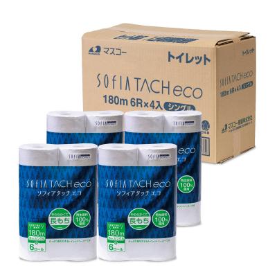 ふるさと納税 富士宮市 マスコー製紙 ソフィアタッチ エコ 芯なし トイレットペーパー シングル 6ロール×4パック