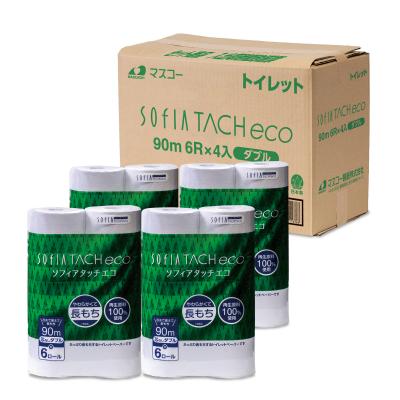 ふるさと納税 富士宮市 マスコー製紙 ソフィアタッチ エコ 芯なし トイレットペーパー ダブル 6ロール×4パック