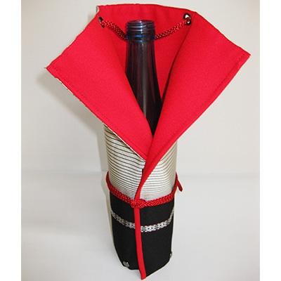 ふるさと納税 筑前町 本場筑前博多織でつくった[おさけのきもの](縞献上)ボトルカバー